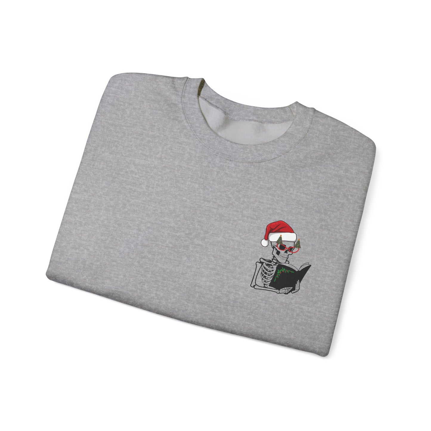 Reading Christmas Skeleton Crewneck Sweatshirt