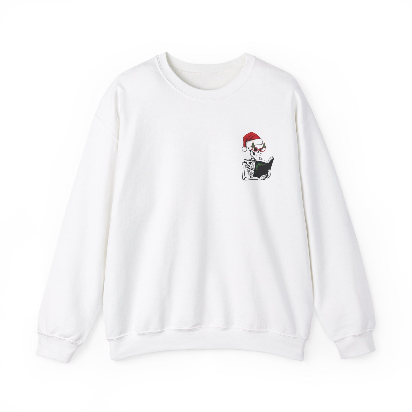 Reading Christmas Skeleton Crewneck Sweatshirt