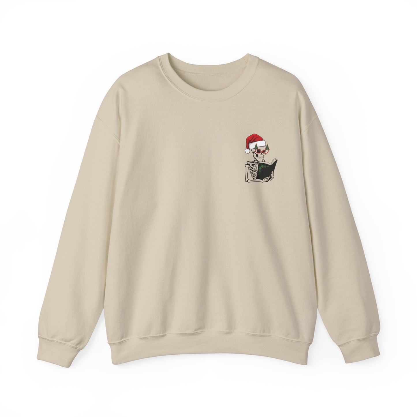 Reading Christmas Skeleton Crewneck Sweatshirt