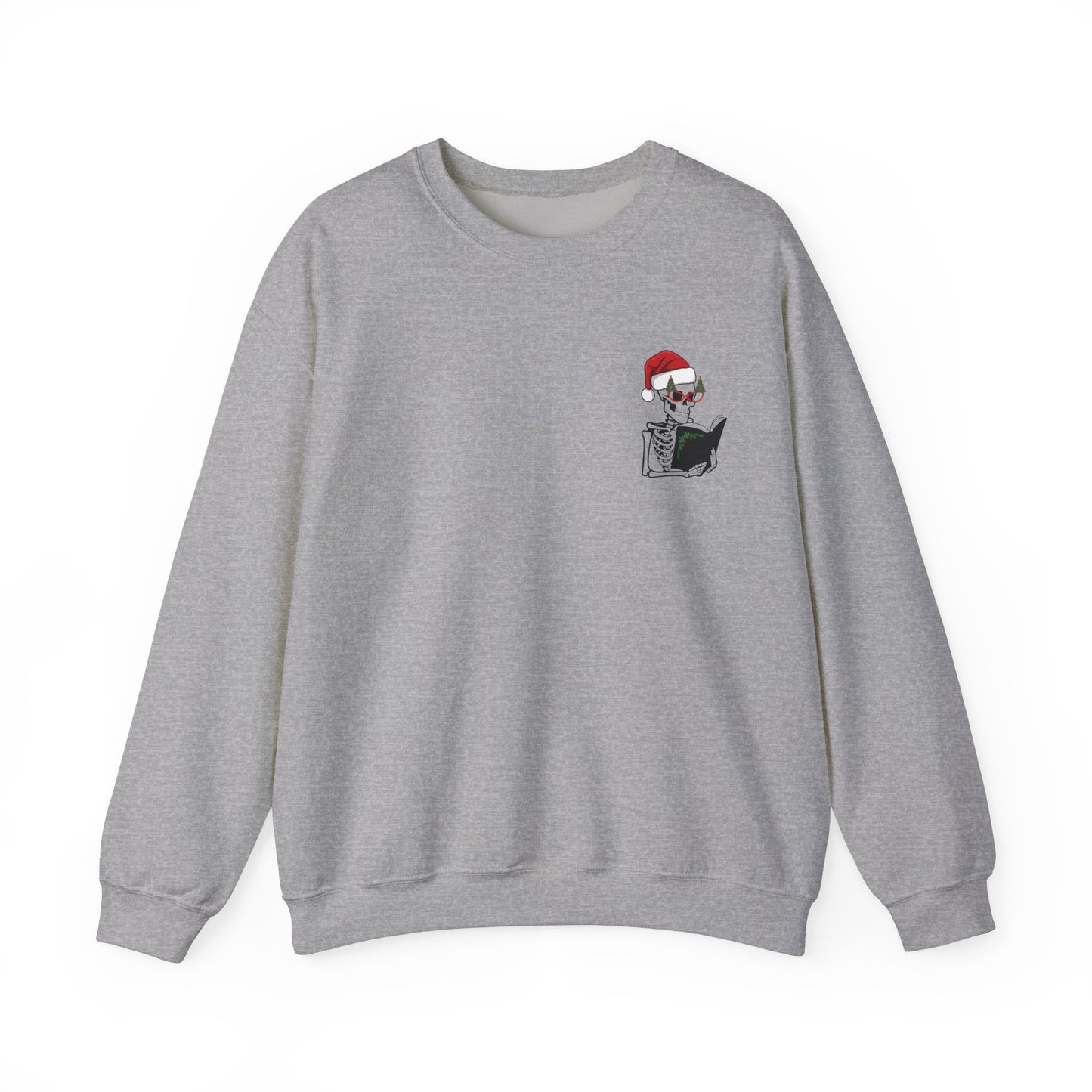 Reading Christmas Skeleton Crewneck Sweatshirt