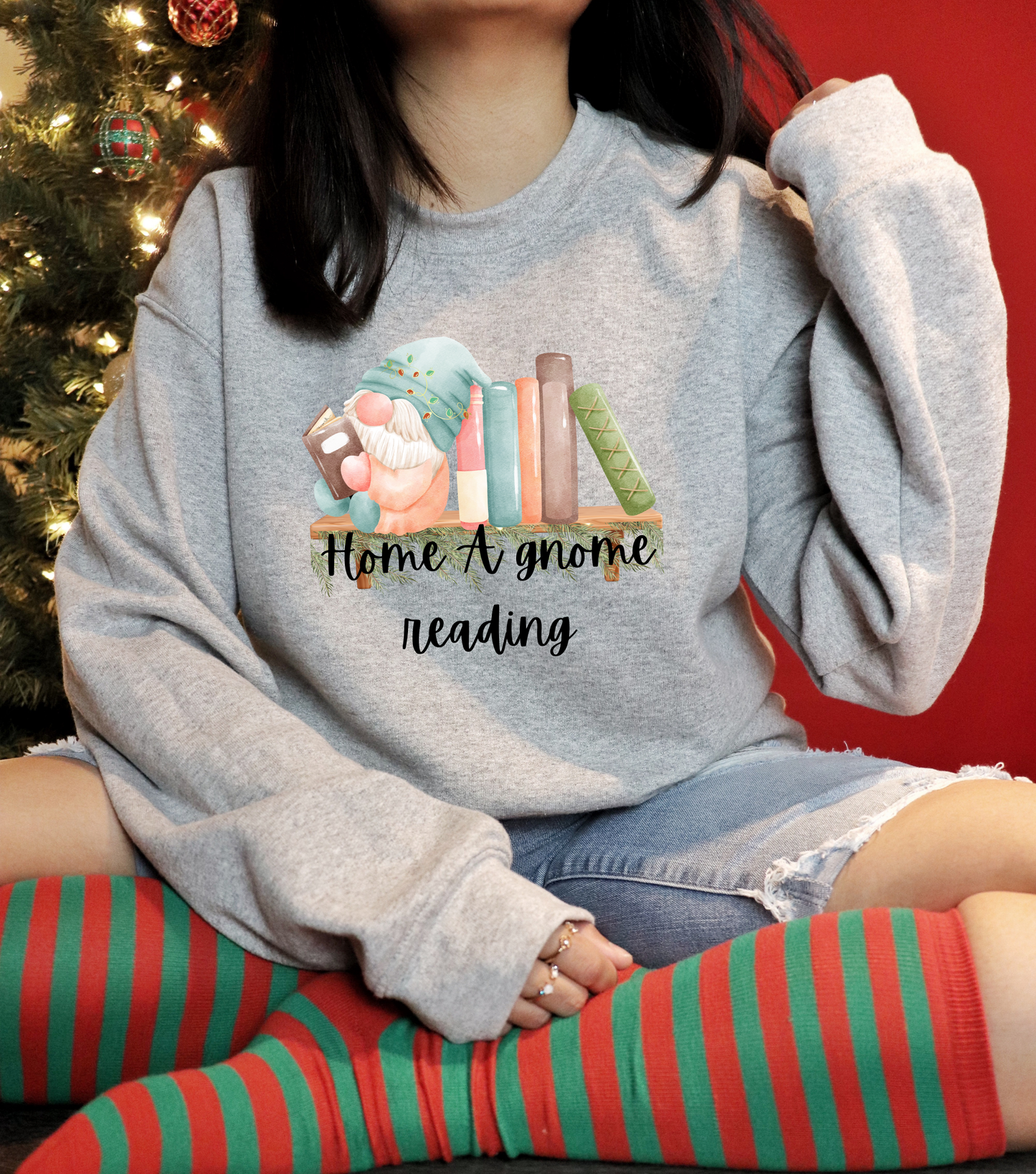 Home A Gnome Reading Crewneck Sweatshirt